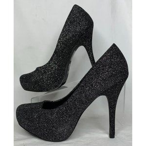 Mix No. 6 Black Sparkle Stiletto Shoes Sz 8.5 - EUC
